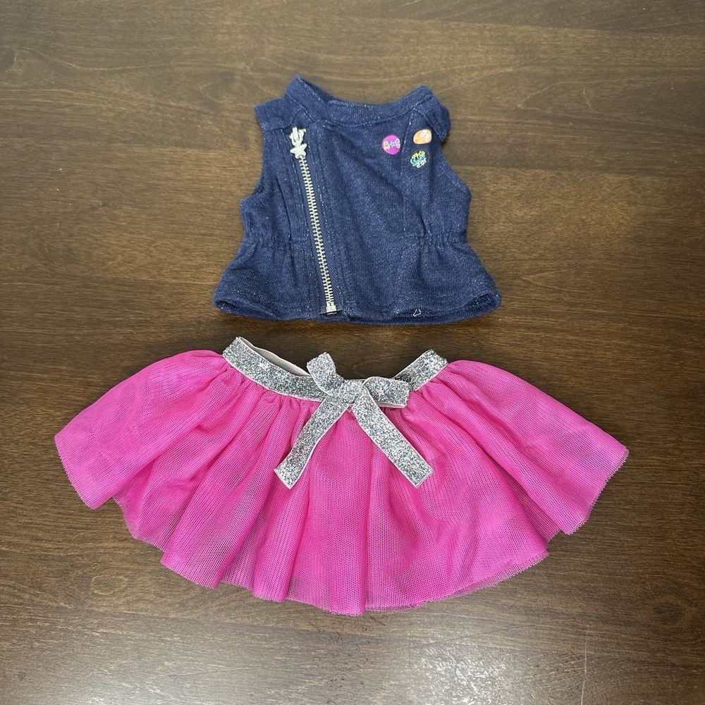 Love To Layer Outfit American Girl Blue Vest Pink Tulle Skirt Truly Me Retired